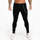 Mens Skinny Jeans Latest Model Super Non Ripped Stretch Denim Pants Elastic Waist Big Size