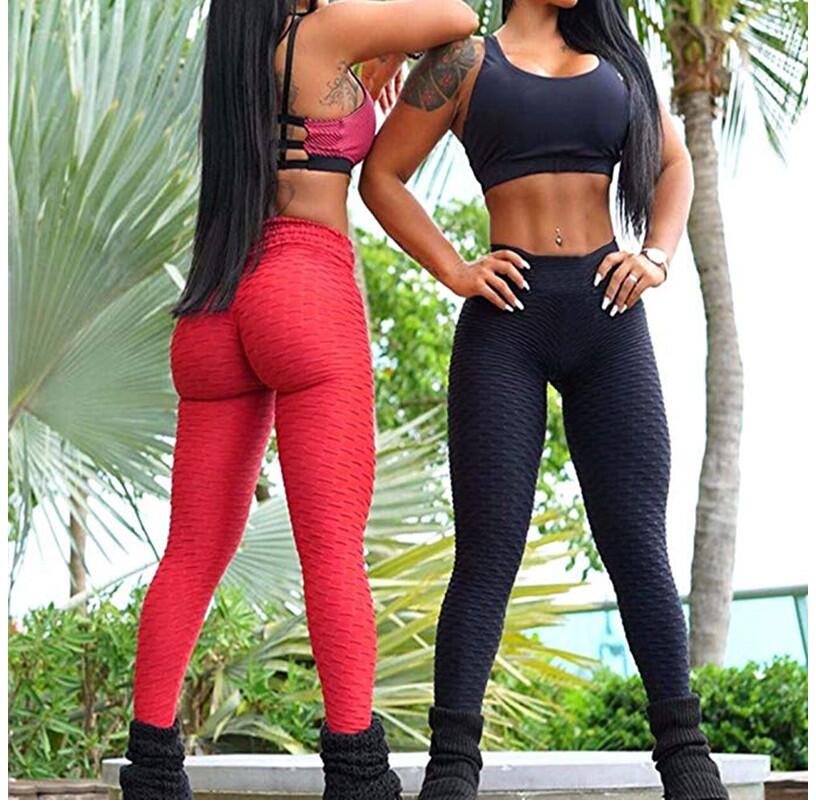 Fitness Female Leggings Polyester Ankle-Length Breathable Pants Standard Fold Push Up