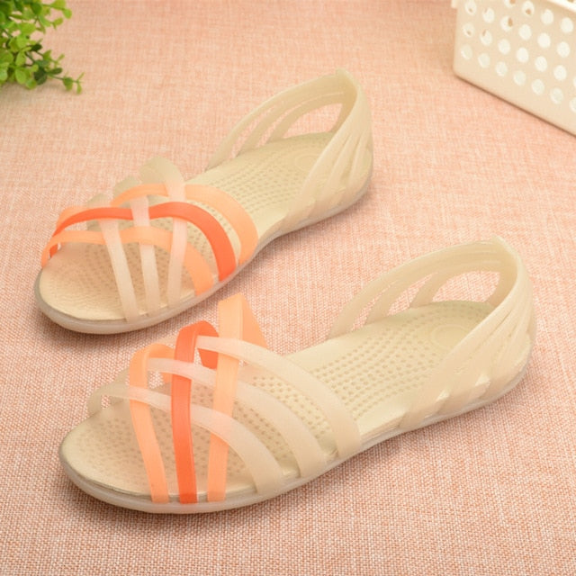 Women Jelly Shoes Rainbow Summer Sandals