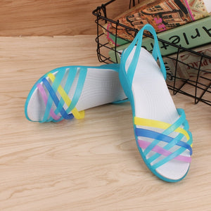 Women Jelly Shoes Rainbow Summer Sandals