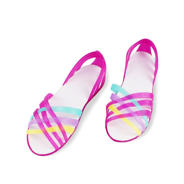 Women Jelly Shoes Rainbow Summer Sandals