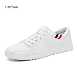 Men Casual Shoes Breathable Wear Resistant Shoes Comfortable Summer White Round Toe Lace up Flat Sneakers