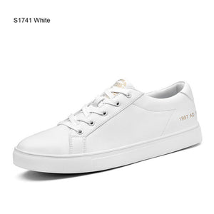 Men Casual Shoes Breathable Wear Resistant Shoes Comfortable Summer White Round Toe Lace up Flat Sneakers