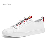 Men Casual Shoes Breathable Wear Resistant Shoes Comfortable Summer White Round Toe Lace up Flat Sneakers