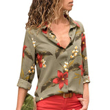 Women Blouses Fashion Long Sleeve  Down Collar