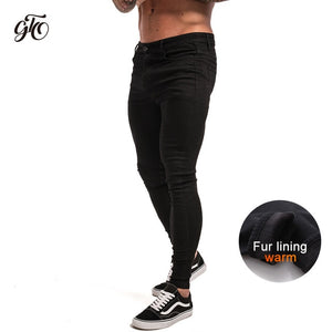 Mens Skinny Jeans Latest Model Super Non Ripped Stretch Denim Pants Elastic Waist Big Size