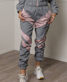 Women Tracksuits 2 Piece Set Reflective Top and bottom Fashion Jacket