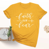 Faith Over Fear Christian T-Shirt Religion Clothing For Women