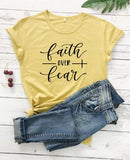 Faith Over Fear Christian T-Shirt Religion Clothing For Women