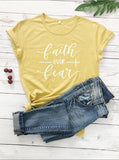 Faith Over Fear Christian T-Shirt Religion Clothing For Women