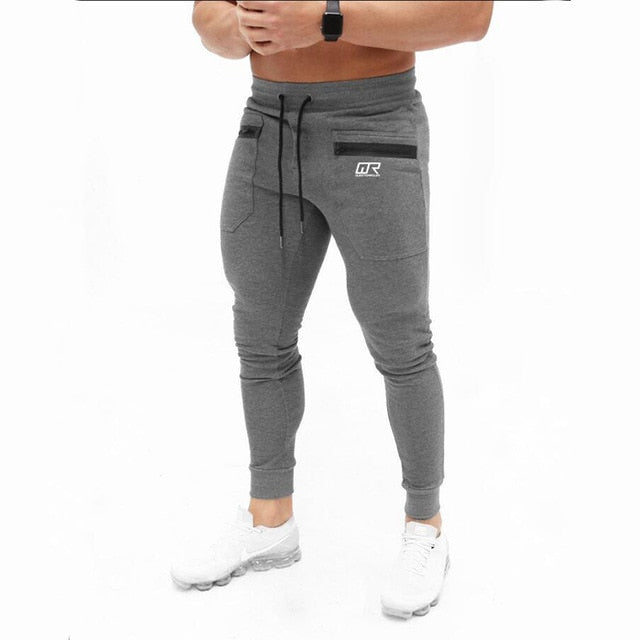 Jogger Pants Men Cotton Patchwork Sweatpants Fitted Active Casual Trousers Track