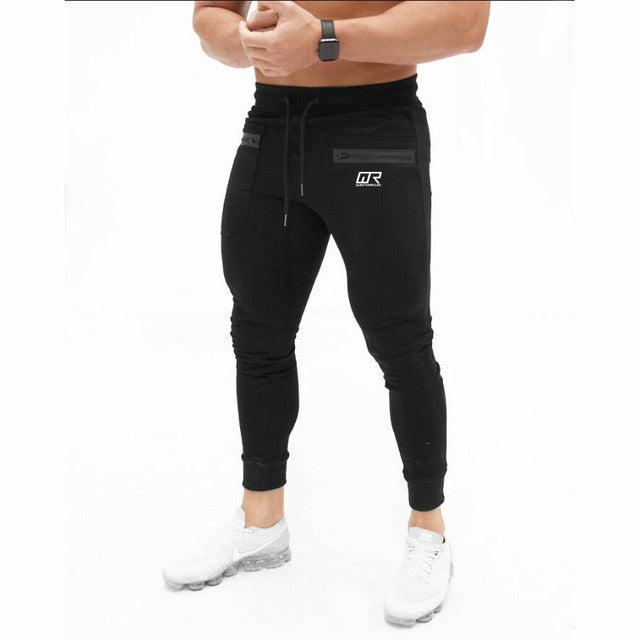 Jogger Pants Men Cotton Patchwork Sweatpants Fitted Active Casual Trousers Track