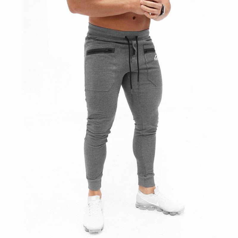 Jogger Pants Men Cotton Patchwork Sweatpants Fitted Active Casual Trousers Track