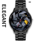 Men's Quartz watch Luxury Racing Car Wheel Free Stainless Strap Clock