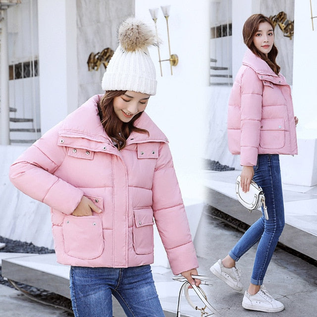 Fashion Short Style Cotton padded Parkas Coat