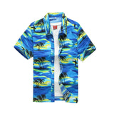 Men Hawaiian Shirt Male Casual Printed Beach Shirts Short Sleeve