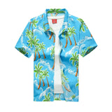 Men Hawaiian Shirt Male Casual Printed Beach Shirts Short Sleeve