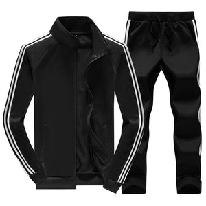 2 Pieces Sets Tracksuit MenFashion Zipper Warm Sweatshirt Jacket with Pants