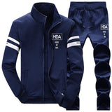 2 Pieces Sets Tracksuit MenFashion Zipper Warm Sweatshirt Jacket with Pants