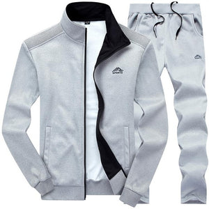 2 Pieces Sets Tracksuit MenFashion Zipper Warm Sweatshirt Jacket with Pants