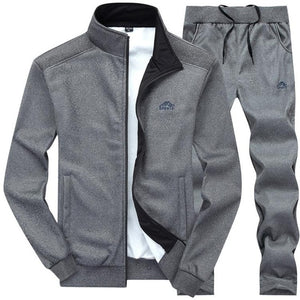 2 Pieces Sets Tracksuit MenFashion Zipper Warm Sweatshirt Jacket with Pants