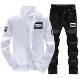 2 Pieces Sets Tracksuit MenFashion Zipper Warm Sweatshirt Jacket with Pants