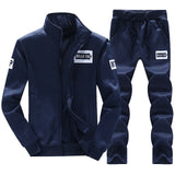 2 Pieces Sets Tracksuit MenFashion Zipper Warm Sweatshirt Jacket with Pants