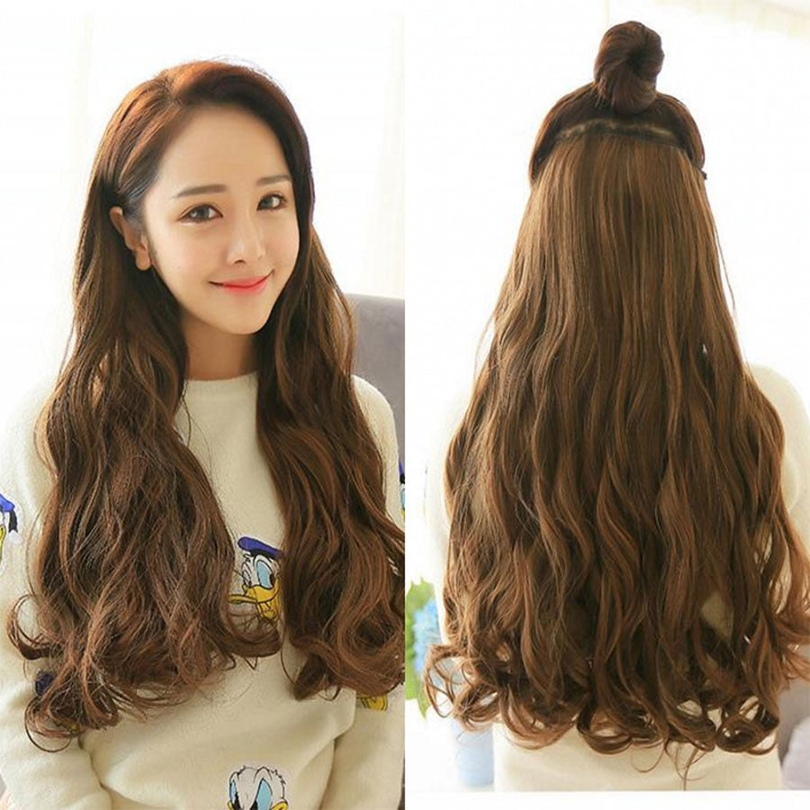 Long Wavy Women Hairstyle 6 Clips In Hair Extension Heat Resistant Synthetic