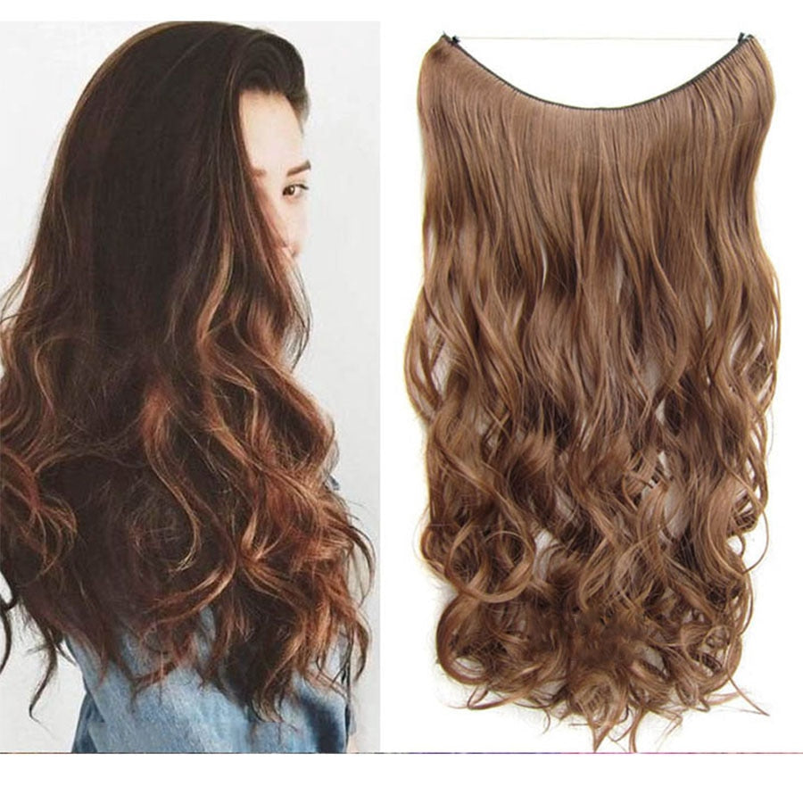 Long Wavy Women Hairstyle 6 Clips In Hair Extension Heat Resistant Synthetic