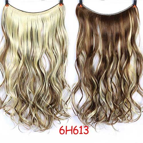 Long Wavy Women Hairstyle 6 Clips In Hair Extension Heat Resistant Synthetic