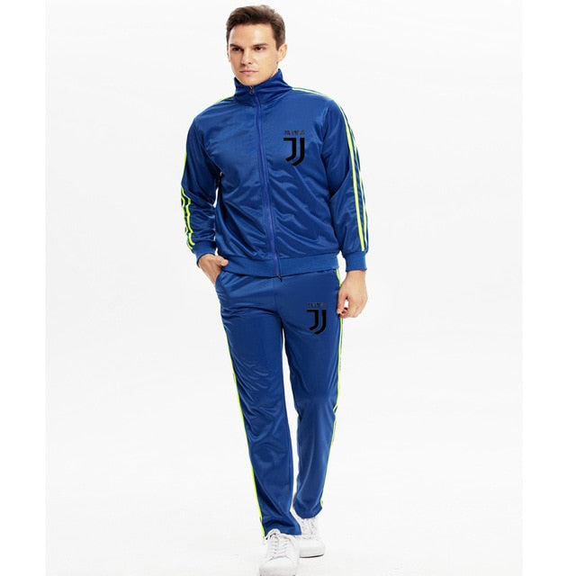 New Suit Men's Zipper Jacket + Sports Pants Two Sets Of Fashion Casual Wear Brand Sportswear Winter Running fitness Clothes