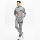 New Suit Men's Zipper Jacket + Sports Pants Two Sets Of Fashion Casual Wear Brand Sportswear Winter Running fitness Clothes