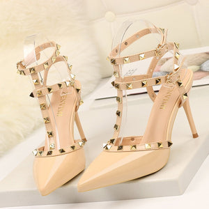 Rivet High Heels Luxury Designer Women Shoes