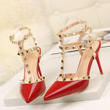 Rivet High Heels Luxury Designer Women Shoes