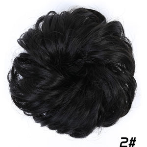 Women Synthetic Bun Elastic Dount Blonde Black Heat Resistant Clip In  Extensions Chignon Hair