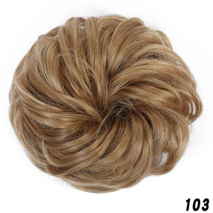 Women Synthetic Bun Elastic Dount Blonde Black Heat Resistant Clip In  Extensions Chignon Hair