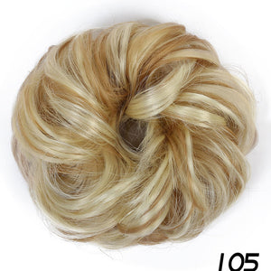 Women Synthetic Bun Elastic Dount Blonde Black Heat Resistant Clip In  Extensions Chignon Hair