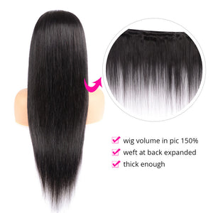 Brazilian 4*4 Lace Closure Wig Straight Human Hair  Natural Color Lace with Baby Hair