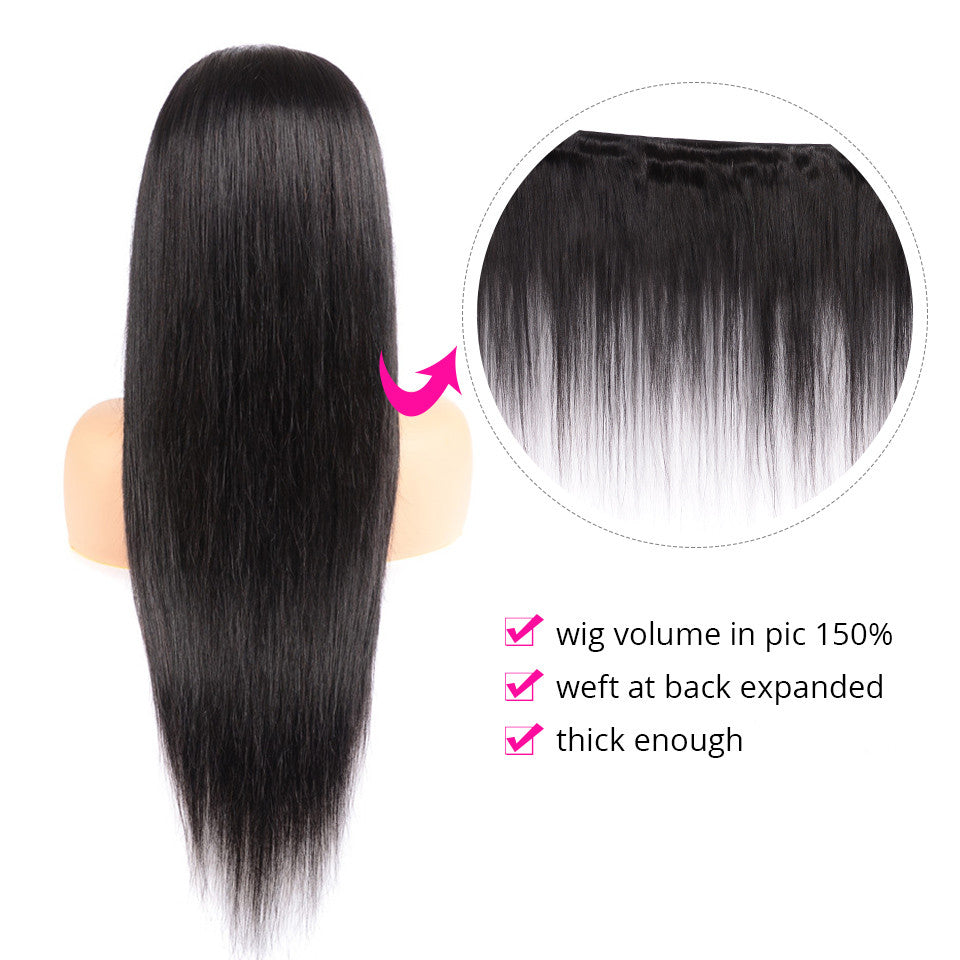 Brazilian 4*4 Lace Closure Wig Straight Human Hair  Natural Color Lace with Baby Hair