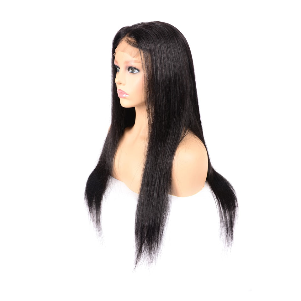 Brazilian 4*4 Lace Closure Wig Straight Human Hair  Natural Color Lace with Baby Hair