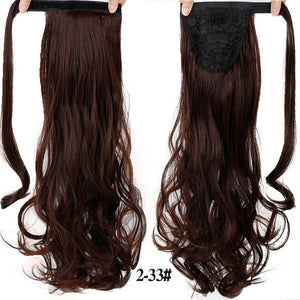 24 inch Silky Straight Synthetic Clip in Drawstring Ponytail for Women