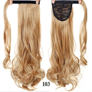 24 inch Silky Straight Synthetic Clip in Drawstring Ponytail for Women