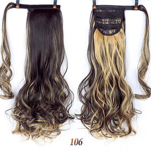 24 inch Silky Straight Synthetic Clip in Drawstring Ponytail for Women