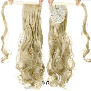 24 inch Silky Straight Synthetic Clip in Drawstring Ponytail for Women