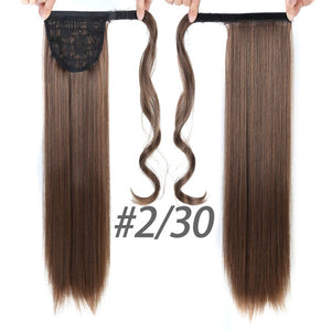 24 inch Silky Straight Synthetic Clip in Drawstring Ponytail for Women