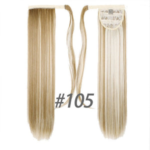 24 inch Silky Straight Synthetic Clip in Drawstring Ponytail for Women