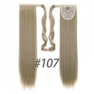 24 inch Silky Straight Synthetic Clip in Drawstring Ponytail for Women