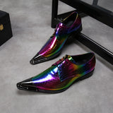 Fashion Snake Skin Genuine Leather Men Dress Shoes