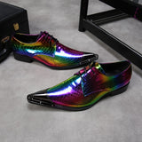 Fashion Snake Skin Genuine Leather Men Dress Shoes