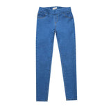 Medium Waist Washed Blue Slim Elastic Lady Jeans